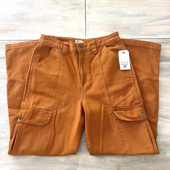 Billabong Wall To Wall Denim Cargo Pants Size 27 NWT $89 - Picture 3 of 10